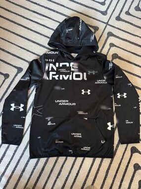 Under Armour Black All-Over Logo Hoodie